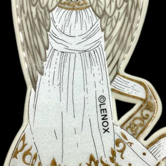 NIB Lenox Baroque Porcelain "Angel w/ Mandolin" Silver & Gold Ornament - Picture 4 of 5